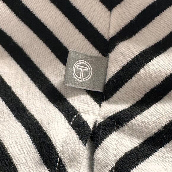 T By Talbots Womens Striped Zip-Up Jacket 3/4 Sleeve 2X Black & White Nautical - Picture 4 of 10